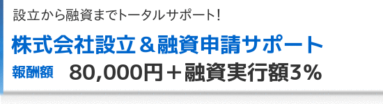 株式会社設立＆創業融資申請サポート